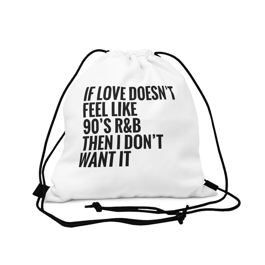 90s Love Drawstring Bag White