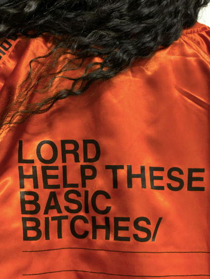 Orange Basic Bitch Varsity Jacket - APRIL DROP