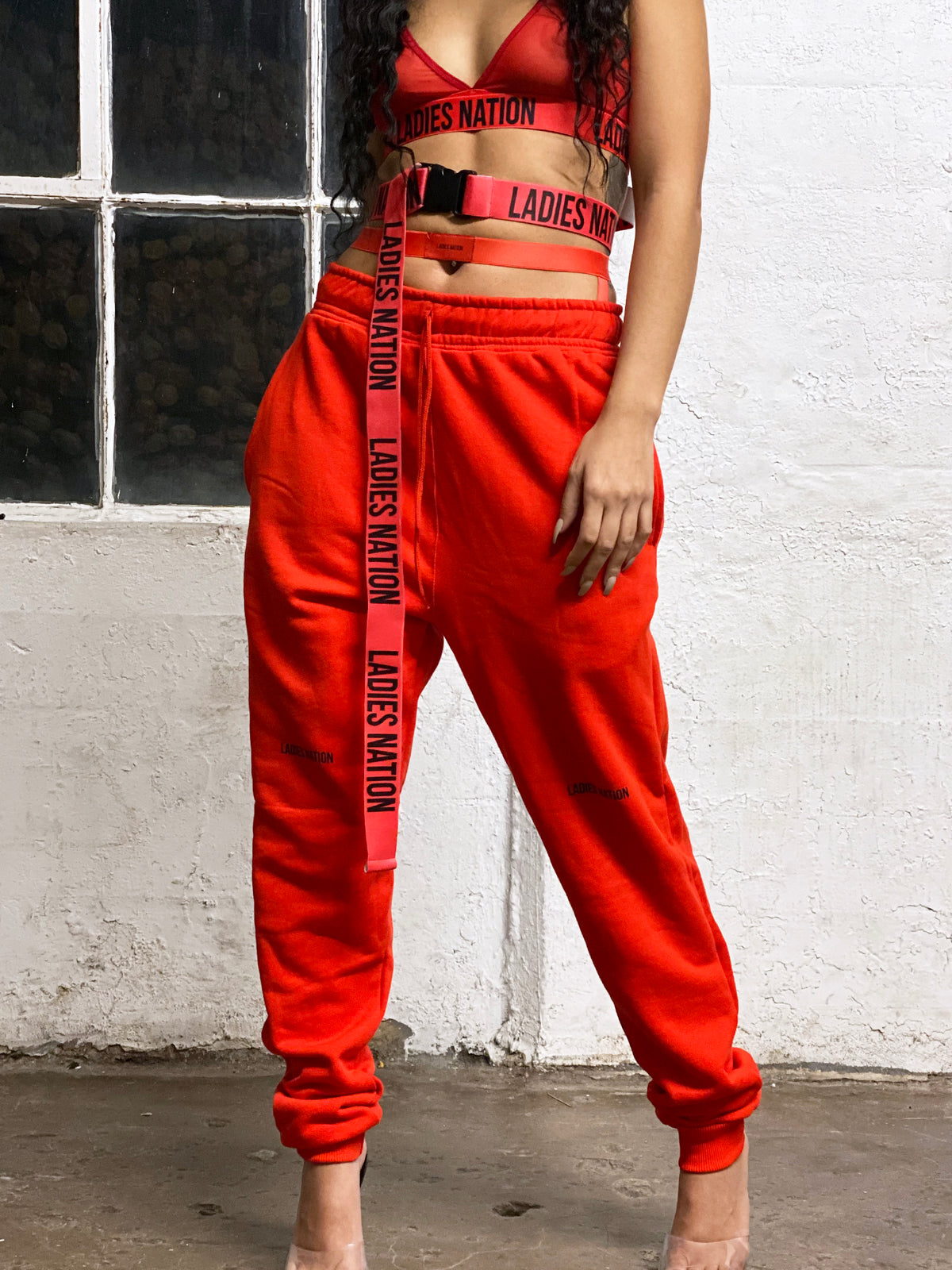Ladies Nation Belt Red